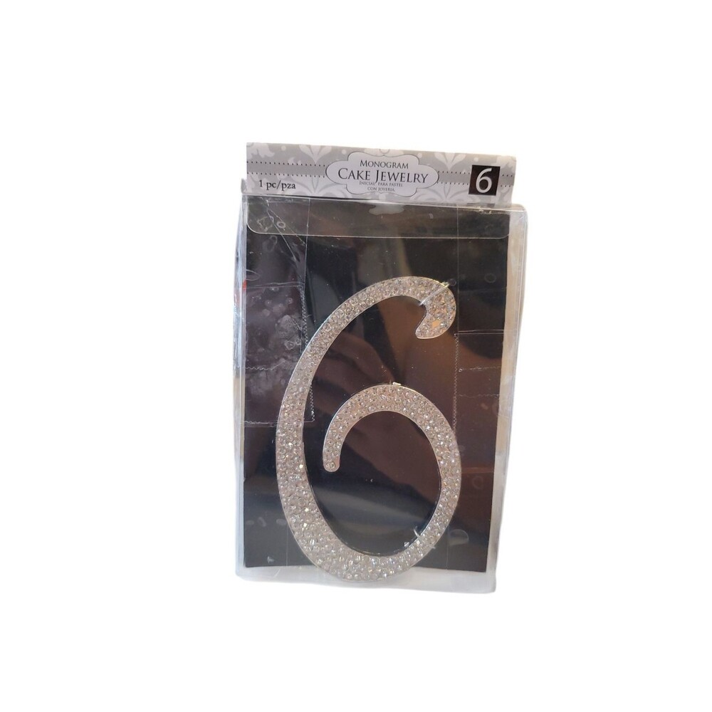 New Monogram Cake Jewelry Toppers Rhinestone Design Numbers & Letters-Lot Of 5 - Picture 4 of 7